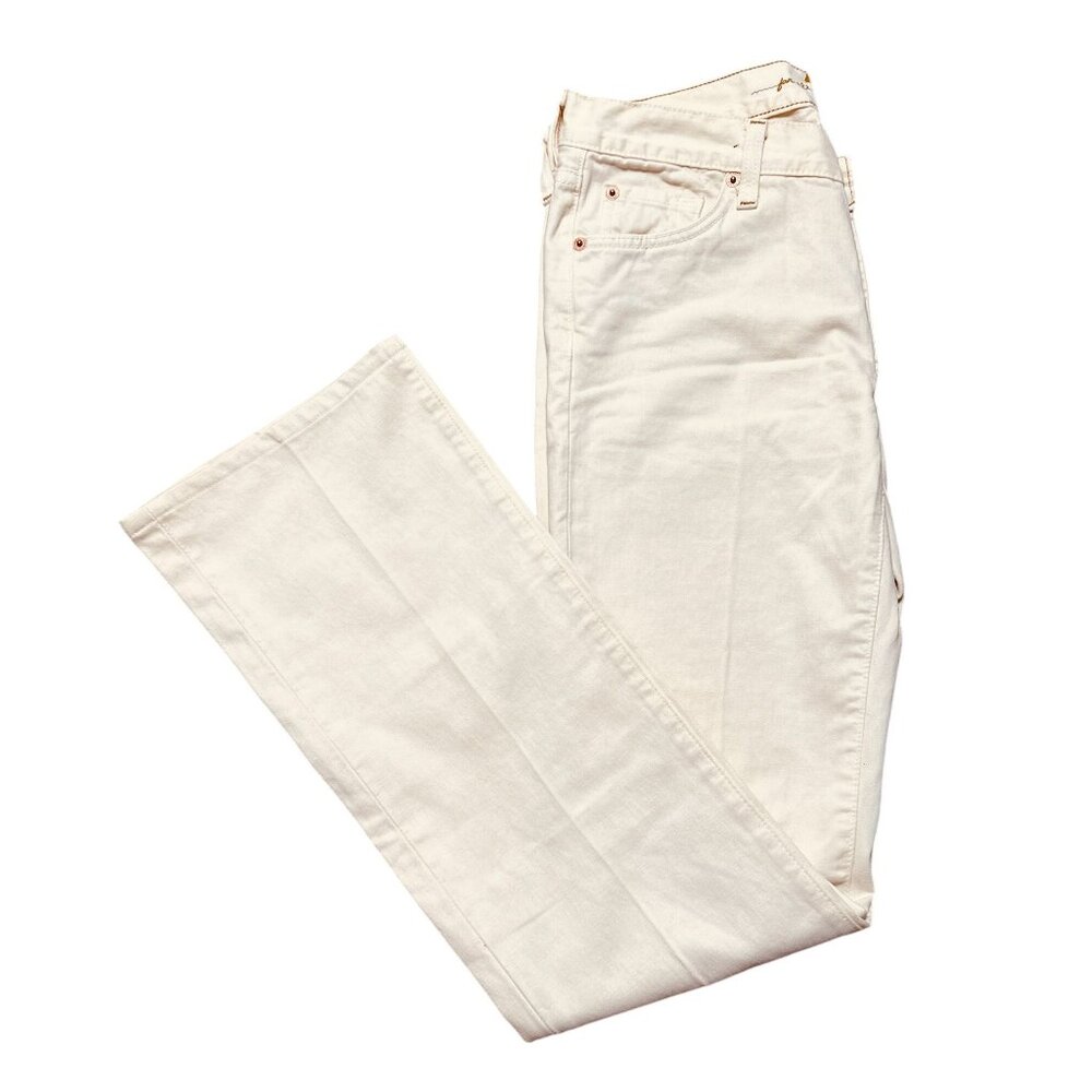 7 For All Mankind Ivory Bootcut Jeans Size 28 • Jerome Dahan Vintage • New w/ Ta